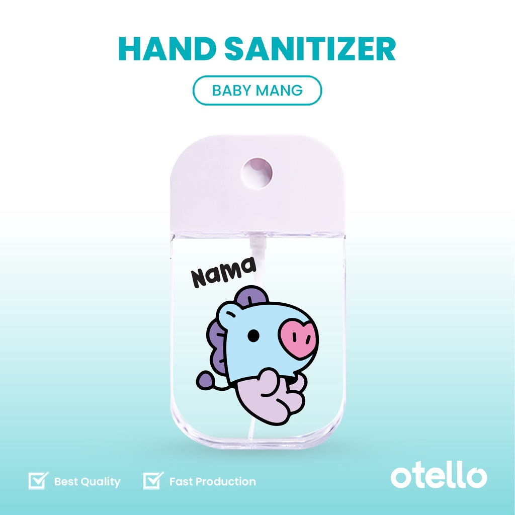 Otello Custom Pocket Hand Sanitizer Baby BT21 Nama Spray 45 ML Lucu Karakter Korea Kpop