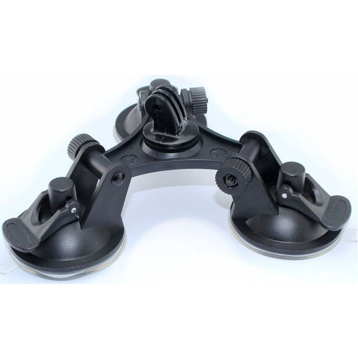 3 Feets Triangle Stable Car Suction Cup Glass Mount Sucker for Xiaomi Yi 1 / Xiaomi Yi 2 4K / Gopro / SJcam - Black