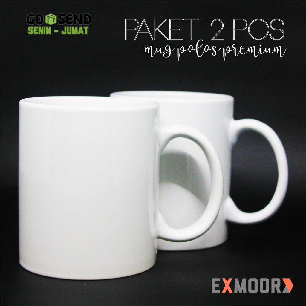 Paket 2 Pcs Mug Polos Premium