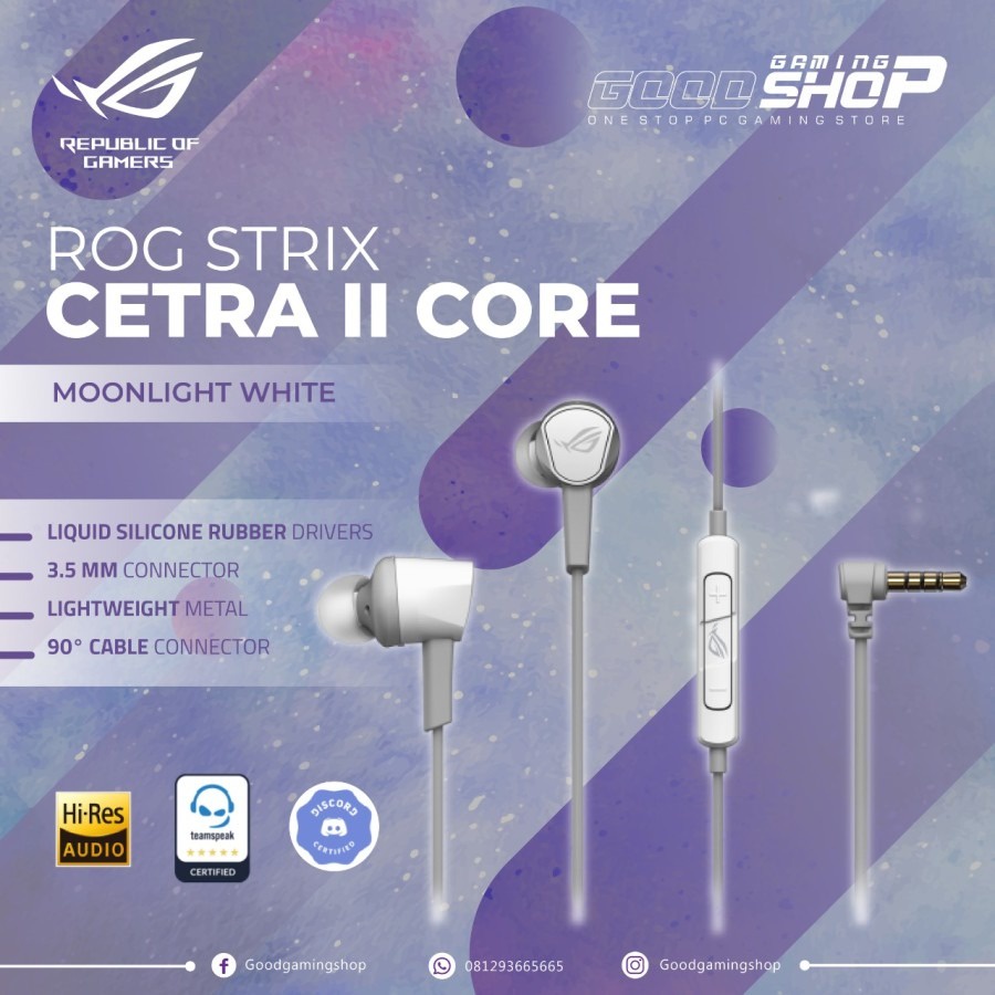 ROG Cetra II Core Moonlight 3.5mm Wired - Multiplatform Gaming Headset