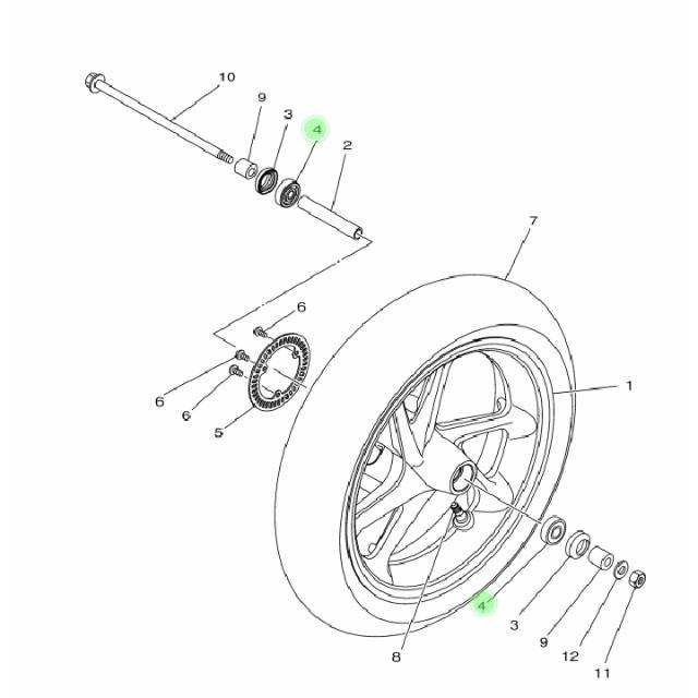 Bearing klaher roda depan NMAX ORI