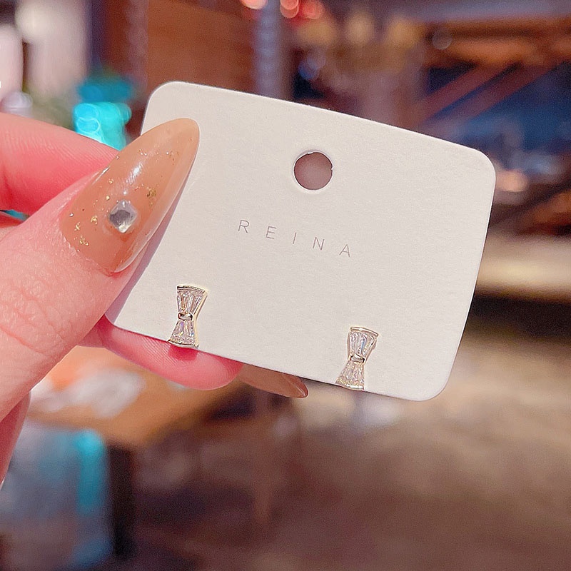 Anting Stud Desain Pita Bahan 925 Silver Needle Untuk Wanita