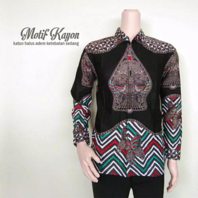 Trolistore Grosir Kemeja Batik Pria Cowok Lengan Panjang Motif Kraton V2