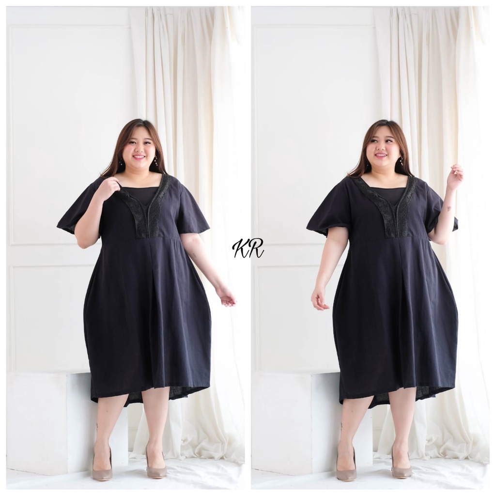 FASHION PAKAIAN WANITA DRESS MADISON JUMBO BIGSIZE KR