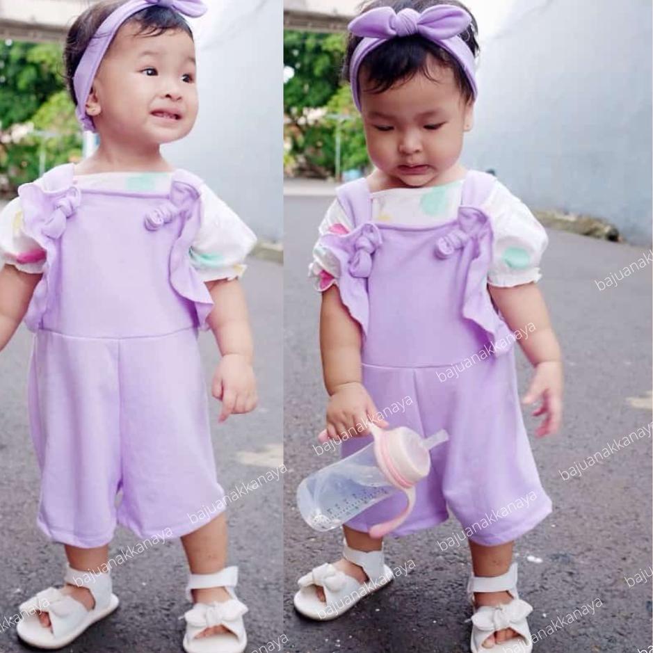 9.9 Terlaris 3-18 BULAN OVERALL BAYI DAKOTA SET BAJU BAYI FREE HEADBAND BY LITTLE KODA (3 IN 1 SET) 