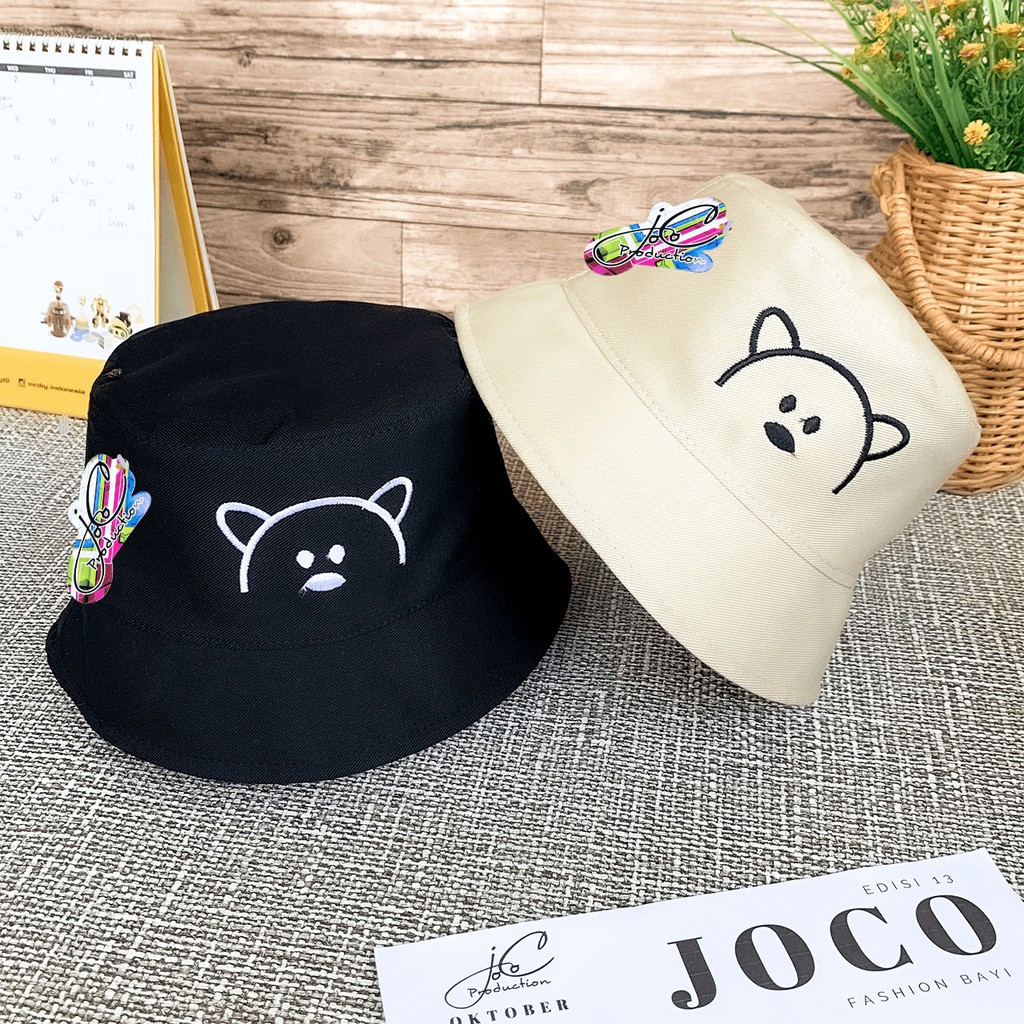 BUCKET BORDIR TOPI KIDS BUCKET BEAR - TOPI ANAK UNISEX BORDIR BERUANG