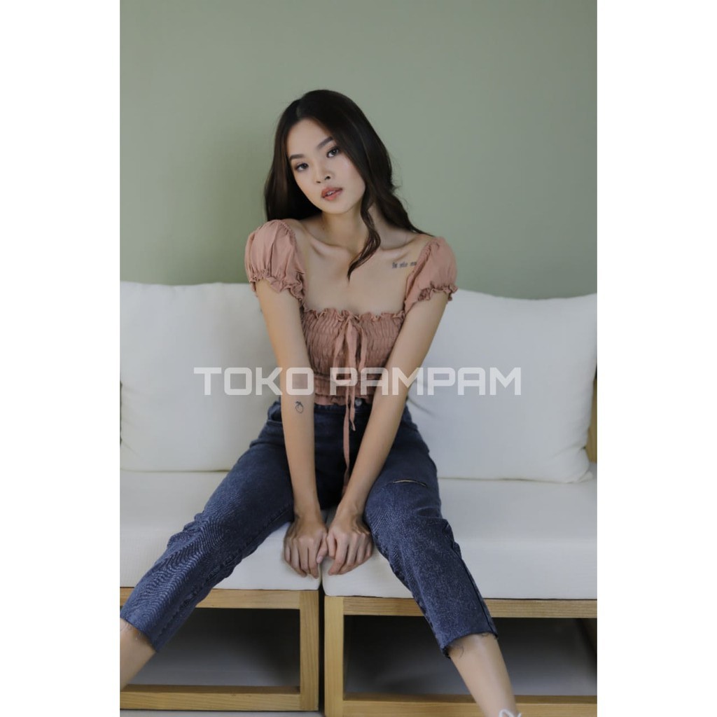 Boyfriend Jeans In Snow Black / Celana Boyfriend Jeans Wanita Hitam Snow Custom Ripped Sobek Lutut