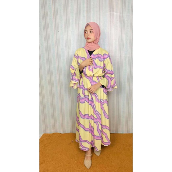 ( PROMO ) GAMIS SYAR'I  || GAMIS ABSTRAK PELANGI TYE DIE | DRESS VANESSA ANGEL | MANSET