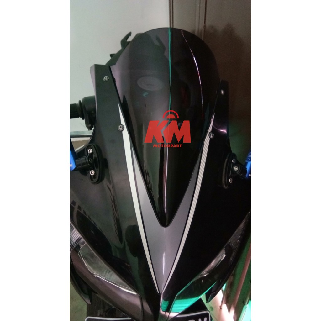 Visor Windshield CBR 150r K45 Lokal K45n Jenong Tinggi 36,5 cm Tebal 3 mm Hitam dan Bening