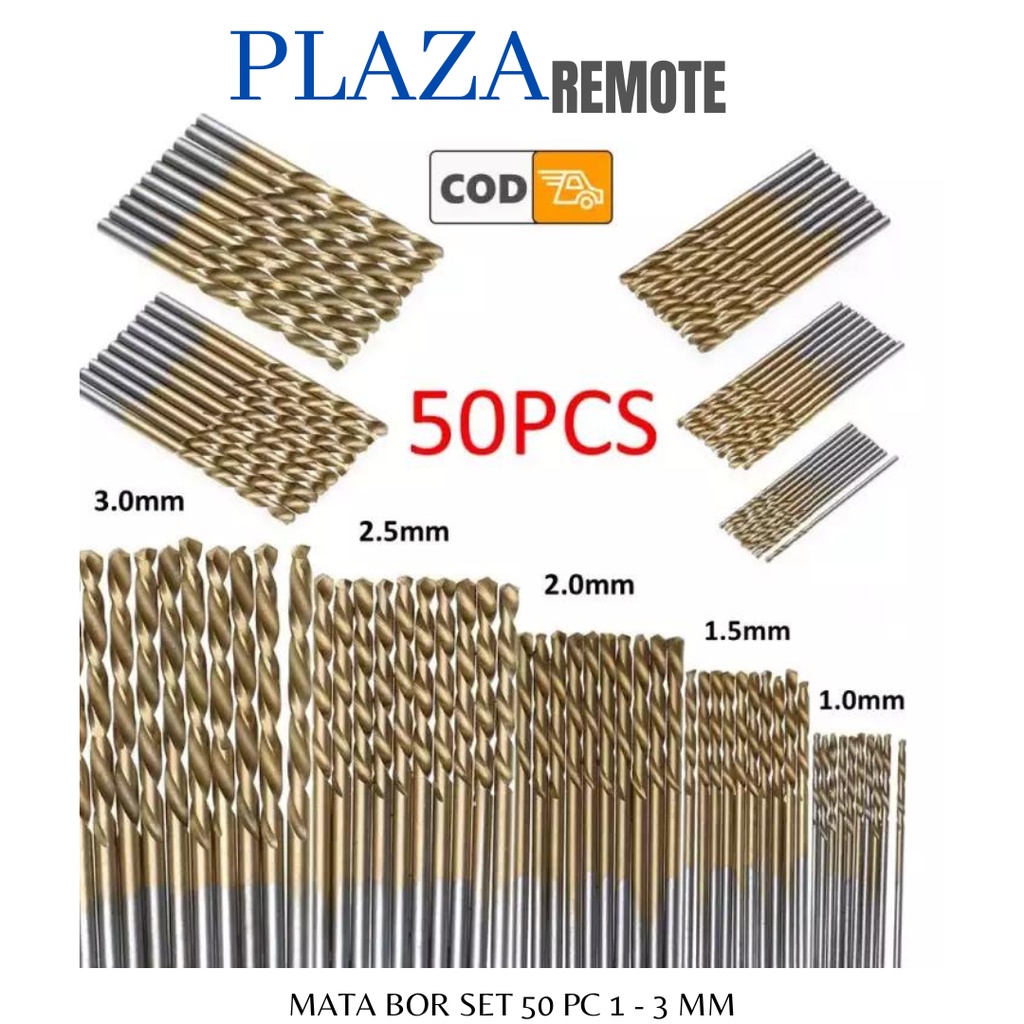 MATA BOR SET TITANIUM  ISI 50 60 DAN 99 PCS HSS KAYU PLASTIK PCB BESI ALUMUNIUM DLL 1  - 10 MM