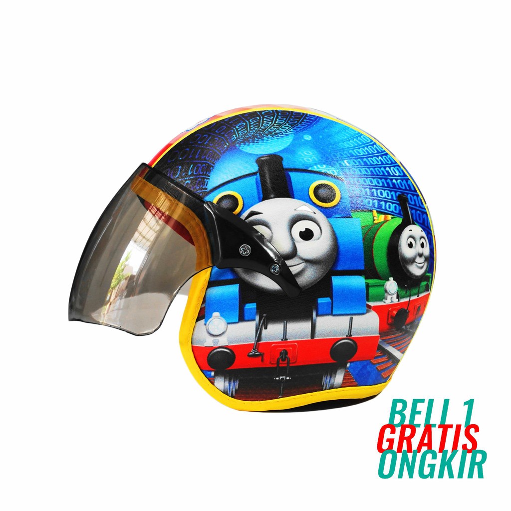 Helm Anak Standart Kaca Half Face Scoopy Original Karakter Thomas And Friends