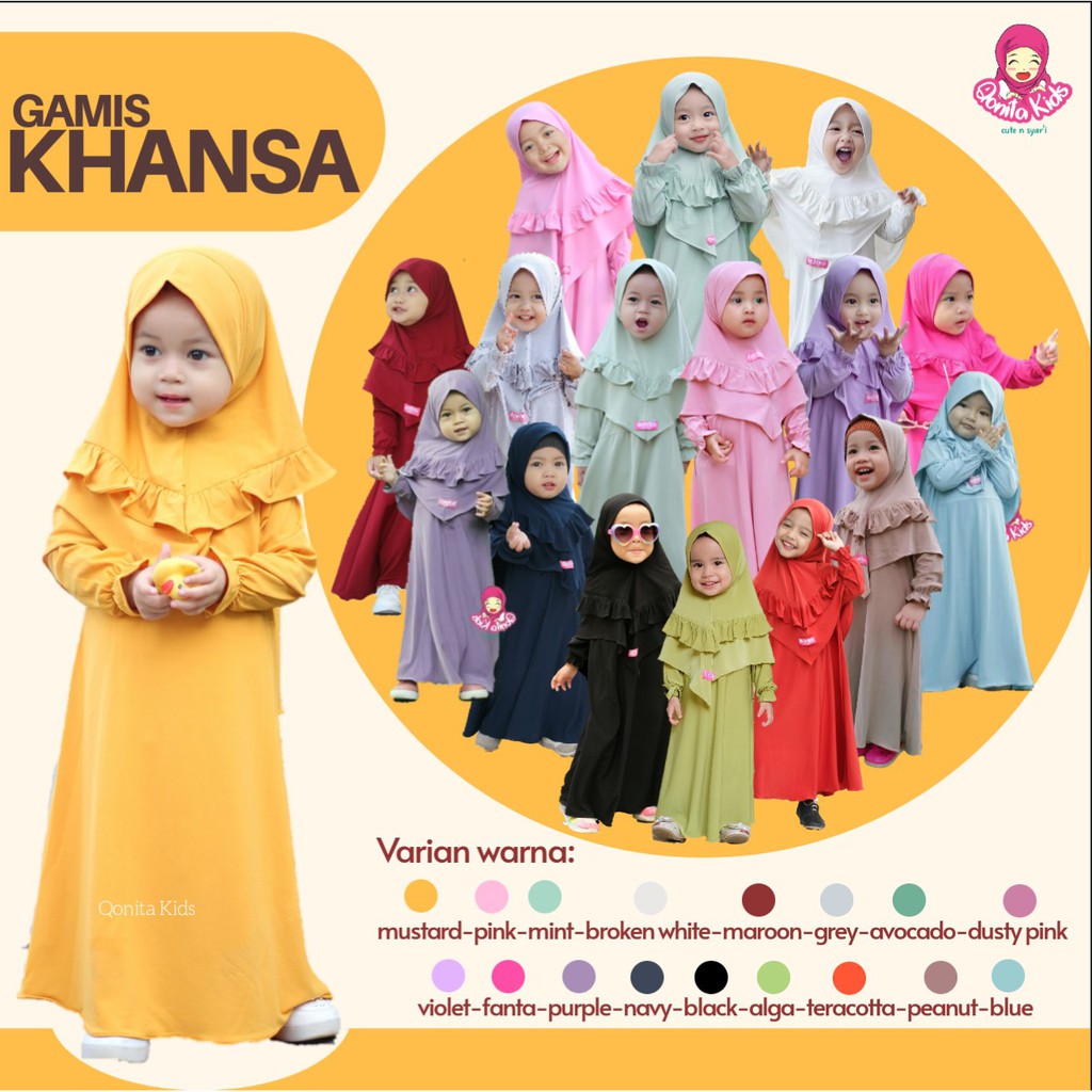 Gamis Anak Dan Bayi 0 8 Tahun Bahan Jersey Korea Premium By Qonita Kids M Khansa Shopee Indonesia