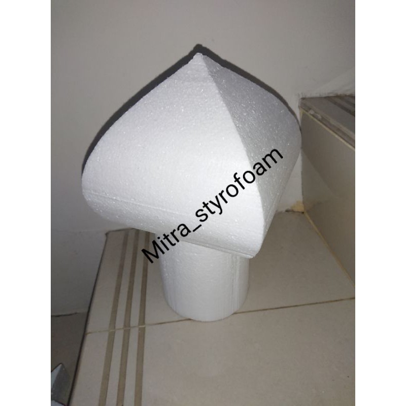 

Styrofoam gabus bentuk kubah 15cm + pilar D12 x 15cm