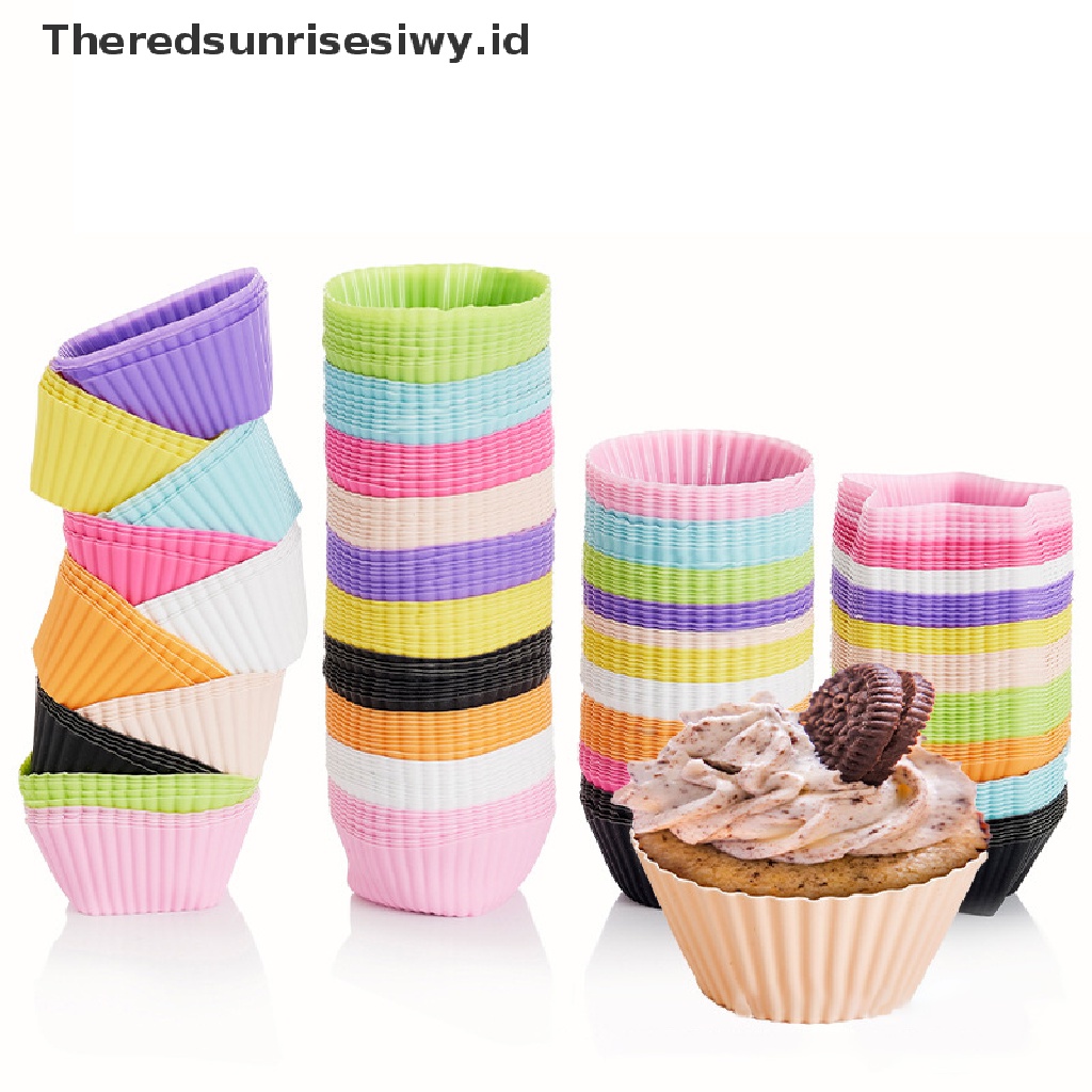 # Alat Rumah Tangga # 10pcs Cetakan Cupcake / Muffin Reusable Bahan Silikon