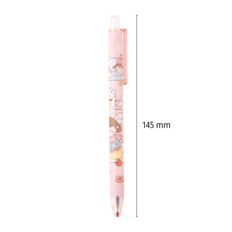 0.5mm Black Ink Japanese Cartoon Retractable Gel Pen Cute Student Signature Pen