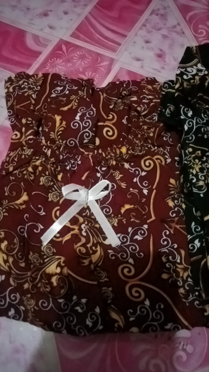 Setelan Batik Anak Rayon / Babydoll Baju Tidur Anak Perempuan Murah Grosir Set Perca Klw
