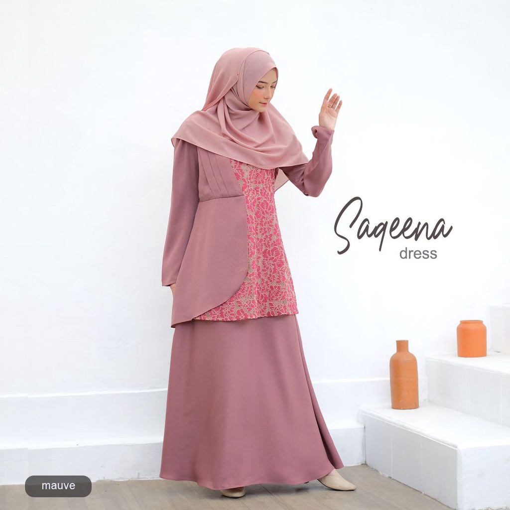 Saqeena Gamis Brukat Pesta Kekinian Gaun Wisuda Bridesmaid Premium Terbaru By Riskirich