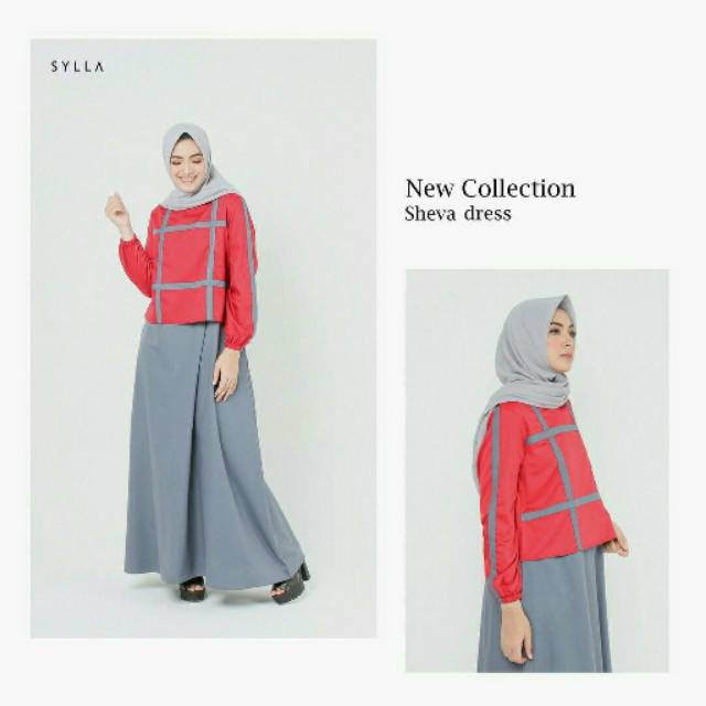 GAMIS BUSUI BAJU MENYUSUI Dress Katun Muslimah SHEVA Pesta Hamil Modern Maxy Original Sylla Hijab