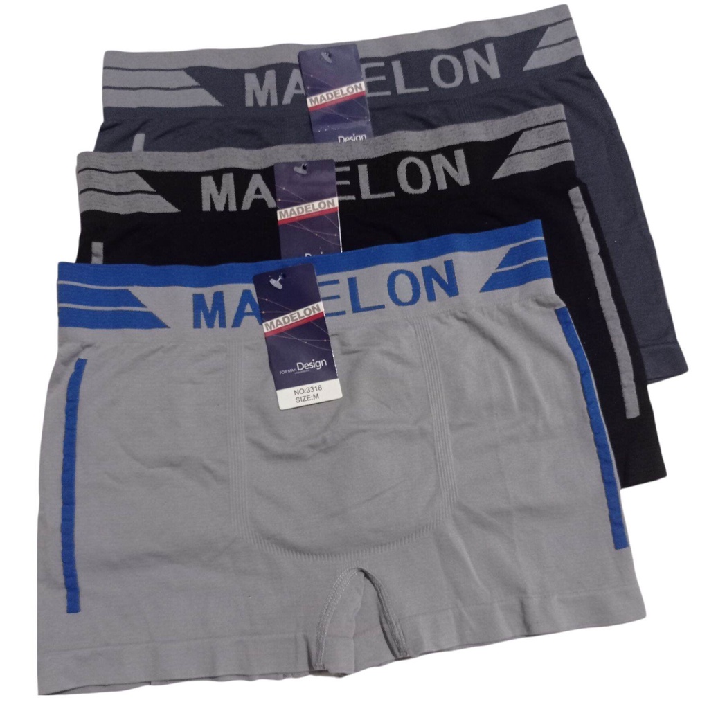 Celana Dalam BOXER Pria Mdelon 3316 Bahan Rajut Super LEMBUT / CD Sempak Pria IMPORT