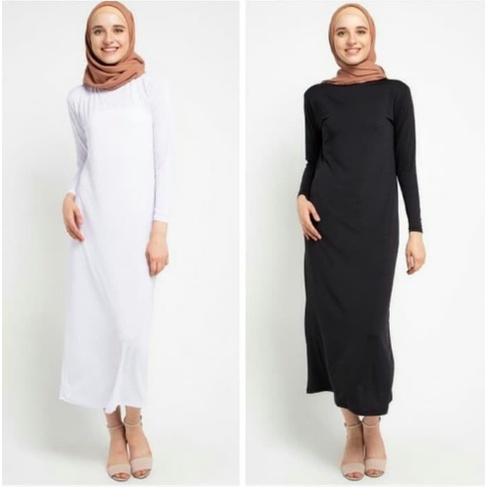 Manset Gamis Adem Lengan Panjang / Mangset Polos Wanita Inner Dress