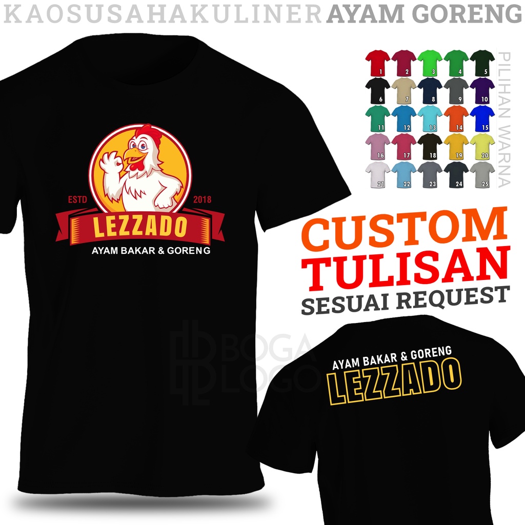 Kaos usaha tukang ayam bakar goreng pedas pepes geprek panggang fried chicken catering kedai makan r