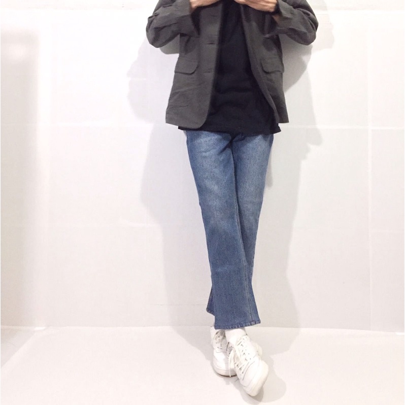 EVISU Original Retro ankle jeans Blue Washed, Slim Straight