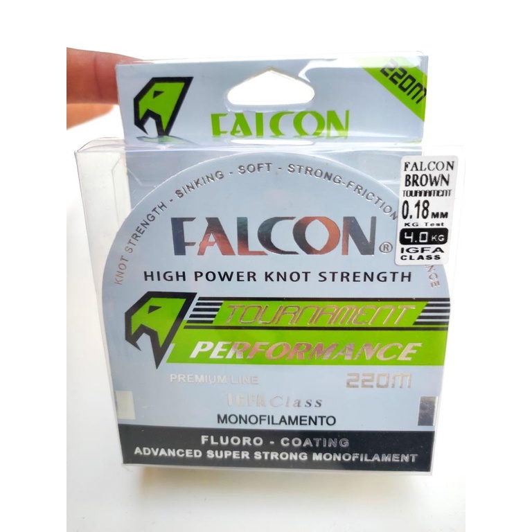 Senar Pancing Fluoro Falcon Brown Tournament Monofilament Fishing 220 Meter