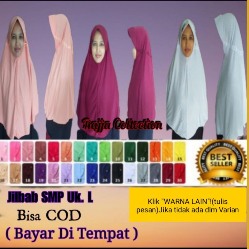 JILBAB Kerudung BERGO ANAK SMP (L) serut pita  terlaris