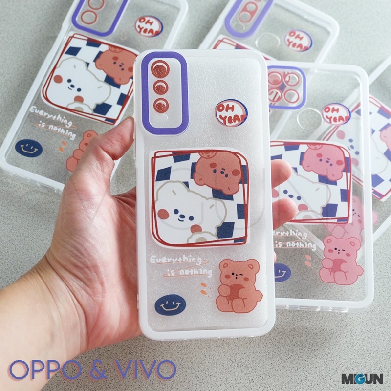 New! CHUBBY BEAR Case For OPPO REALME VIVO A12 A5S A11K A7 A3S C1 A53 A54 A15 A16 A1K C2 C12 C15 C20 C11 Y15 Y17 Y12 Y20 Y12i A74 A95 Y30 Y50 Y91 Y93 Y95 Y91C Y30 Y50