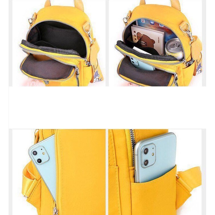 GT 1657 BQ 2838 RISCE TAS RANSEL MULTIFUNGSI GANTUNGAN POM POM PINK WANITA CEWEK PEREMPUAN BATAM EL 6039