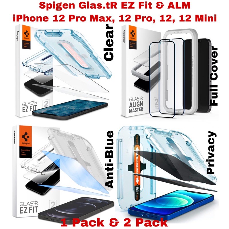 Spigen Glas.tR EZ Fit Tempered Glass iPhone 12 Pro Max 12 Pro 12 Mini