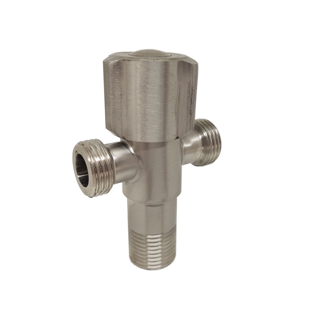 VNT Stop Kran 2 Lubang Angle Valve Keran Double Stainless SUS 304 T Shower Closet Sink Wastafel