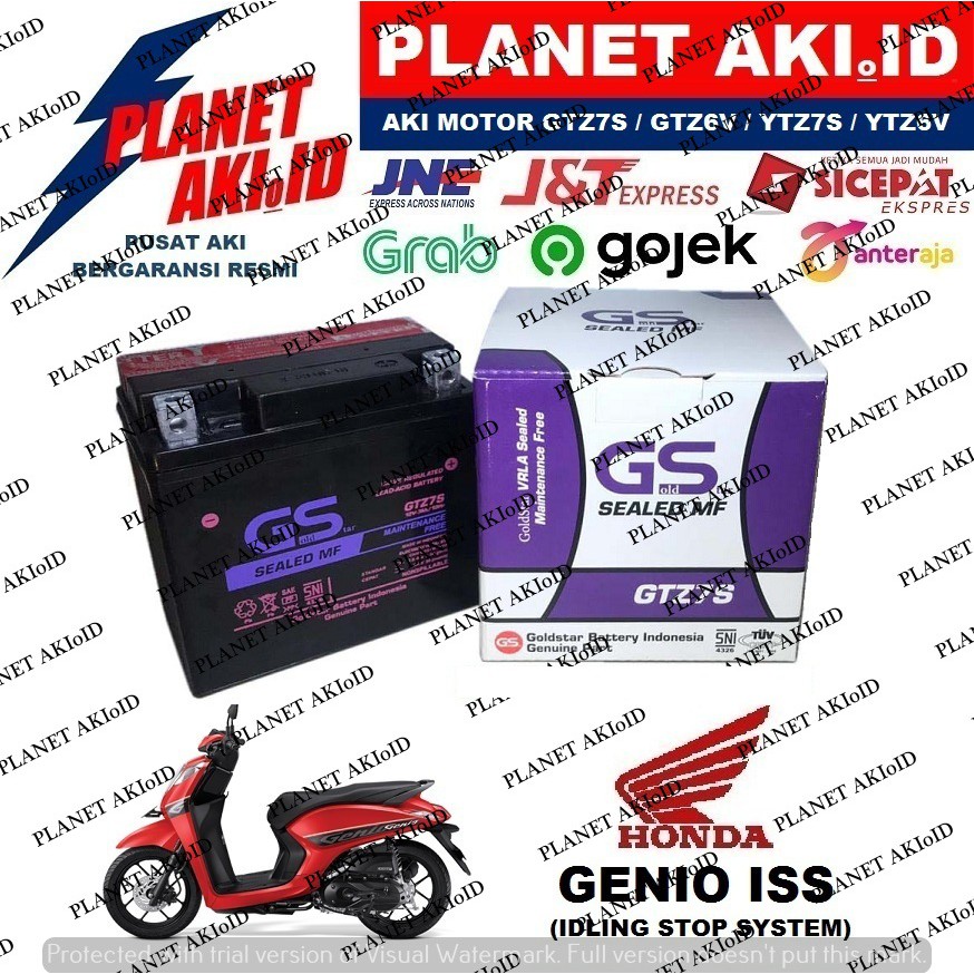 Aki Motor Honda Genio ISS GTZ7S Accu Kering MF