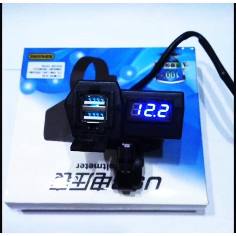 CHARGER MOTOR DIGITAL PLUS VOLTMETER 2USB 3.1A CAS AN HP STANG MOTOR