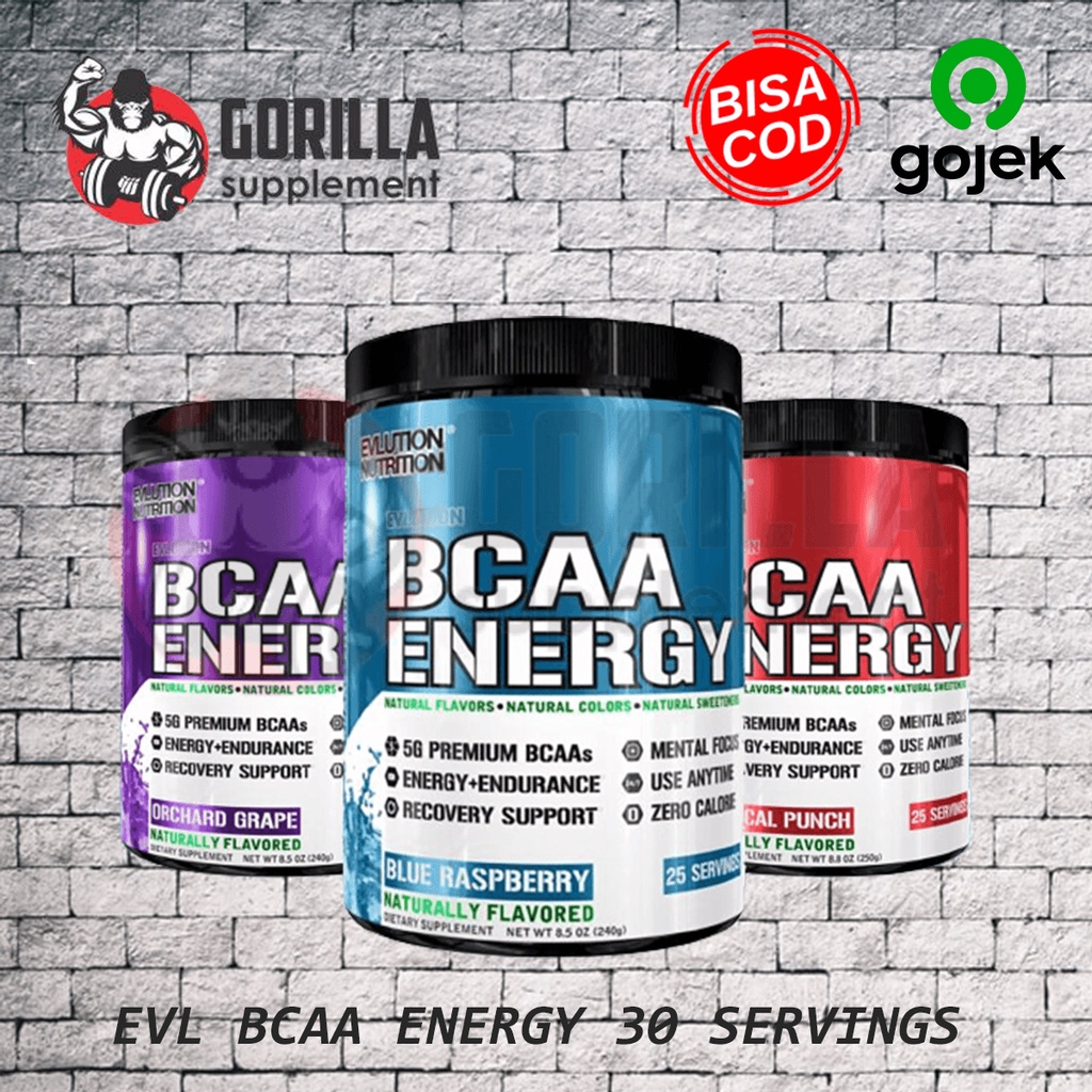 EVL BCAA ENERGY 30 SERVINGS serving Suplemen Amino fitness ( mp best amino x on xtend bcaa )