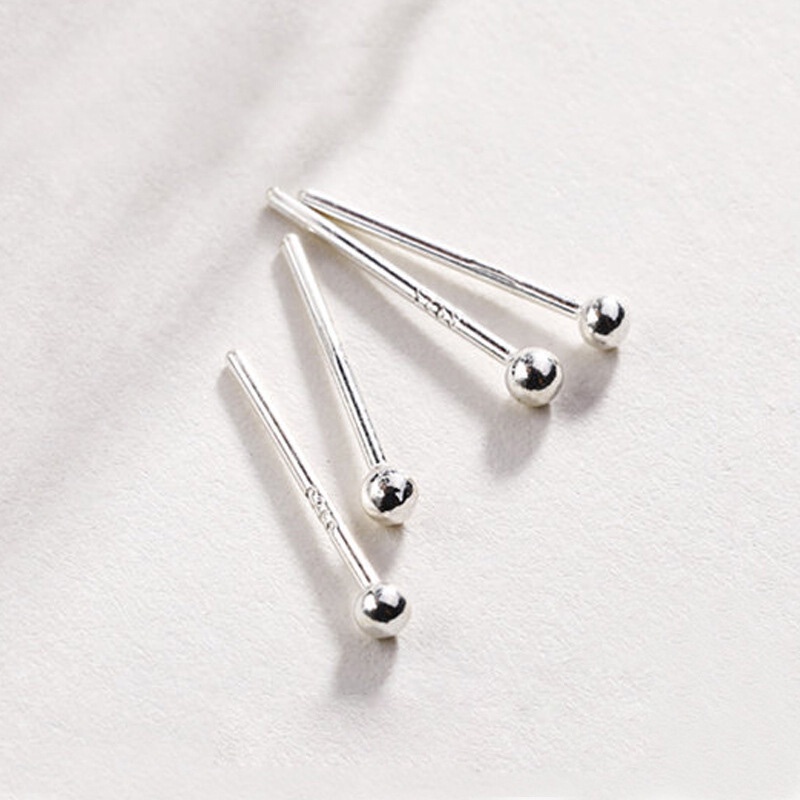 1pc Anting Stud Mini Bahan Sterling Silver S925 100% Dengan Karet plug Untuk Hadiah Perhiasan