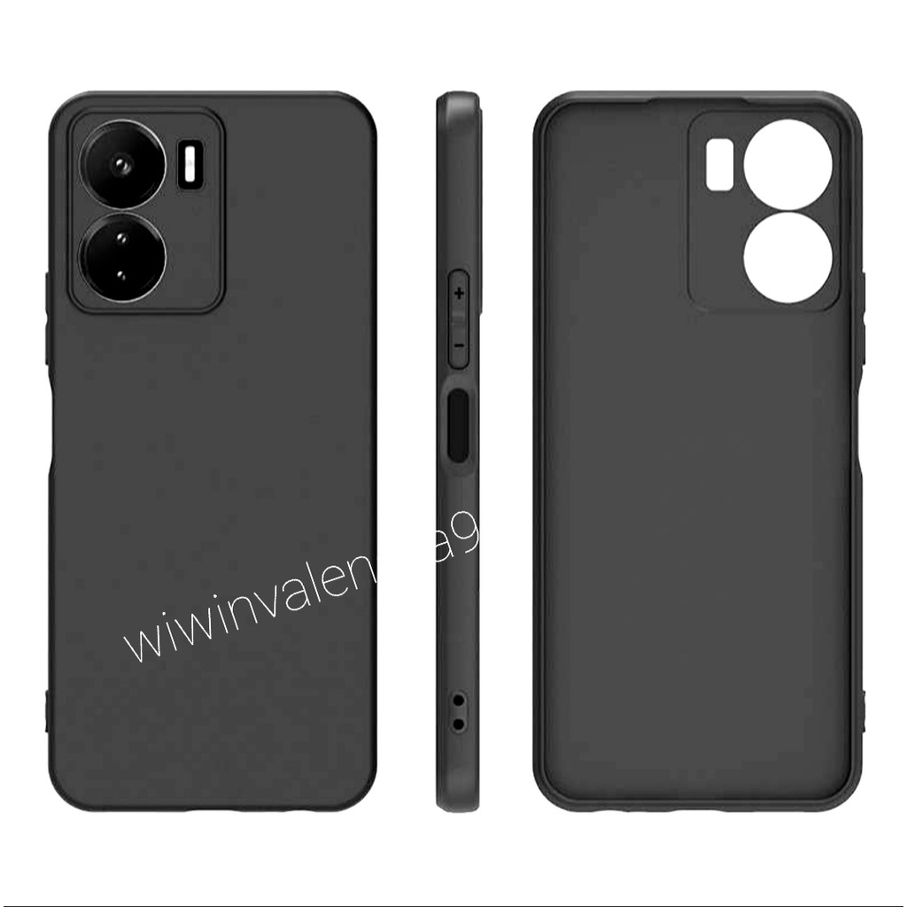 Case BLACK [HITAM] Vivo Y02 Y02T Y16 Y22 Y35 Y36 5G 4G Y15 Y15s Y02s Y01 Y75 T1 T1Pro Softcase Gelap Premium/Silikon Casing Belakang Super Thin Protecth-Ada Pelindung Kamera(Lensa Camera)/Soft Protection Anti Jamur S Y 16 s Y15 s 4G 5G PRO Plastik Karet