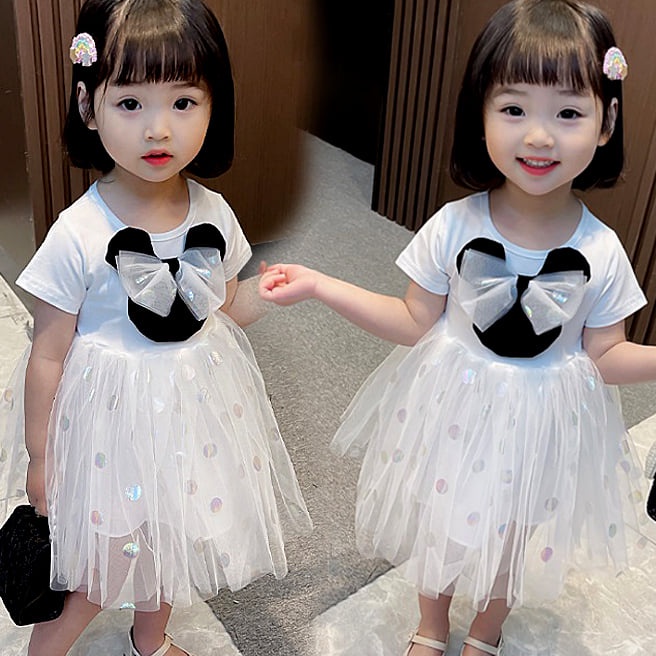 Dress Tutu Anak Peremuan Bear Polkadot