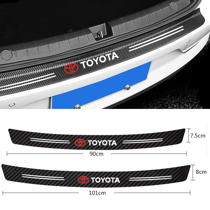 Stiker Pelindung Bumper Belakang Mobil Bahan Carbon Fiber Untuk Toyota Vios Yaris Rush Corolla RAV4 Etions Avanza