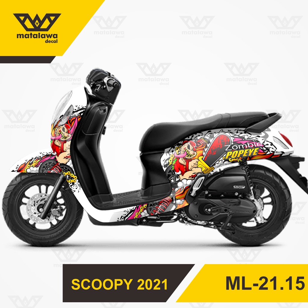 Decal Sticker Variasi Monster Zombie Popeye Dekal Stiker Fulbody Motor Honda All New Scoopy ML 21-15