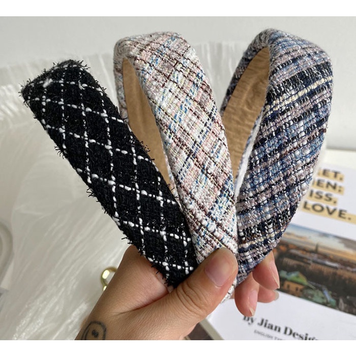 Bando Bandana Korea Wanita / Bando Rata Trendy Tweed Trenton