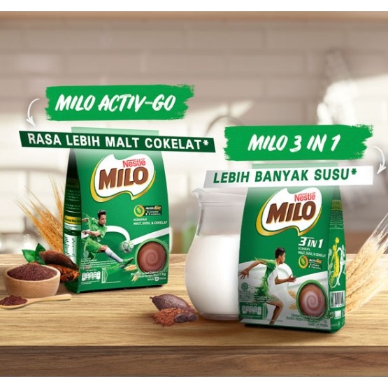 

Milo ACTIV-GO 3in1 Cokelat 790Gr Pouch ActivGo 3 In 1 Coklat 800 1000 1 Kg