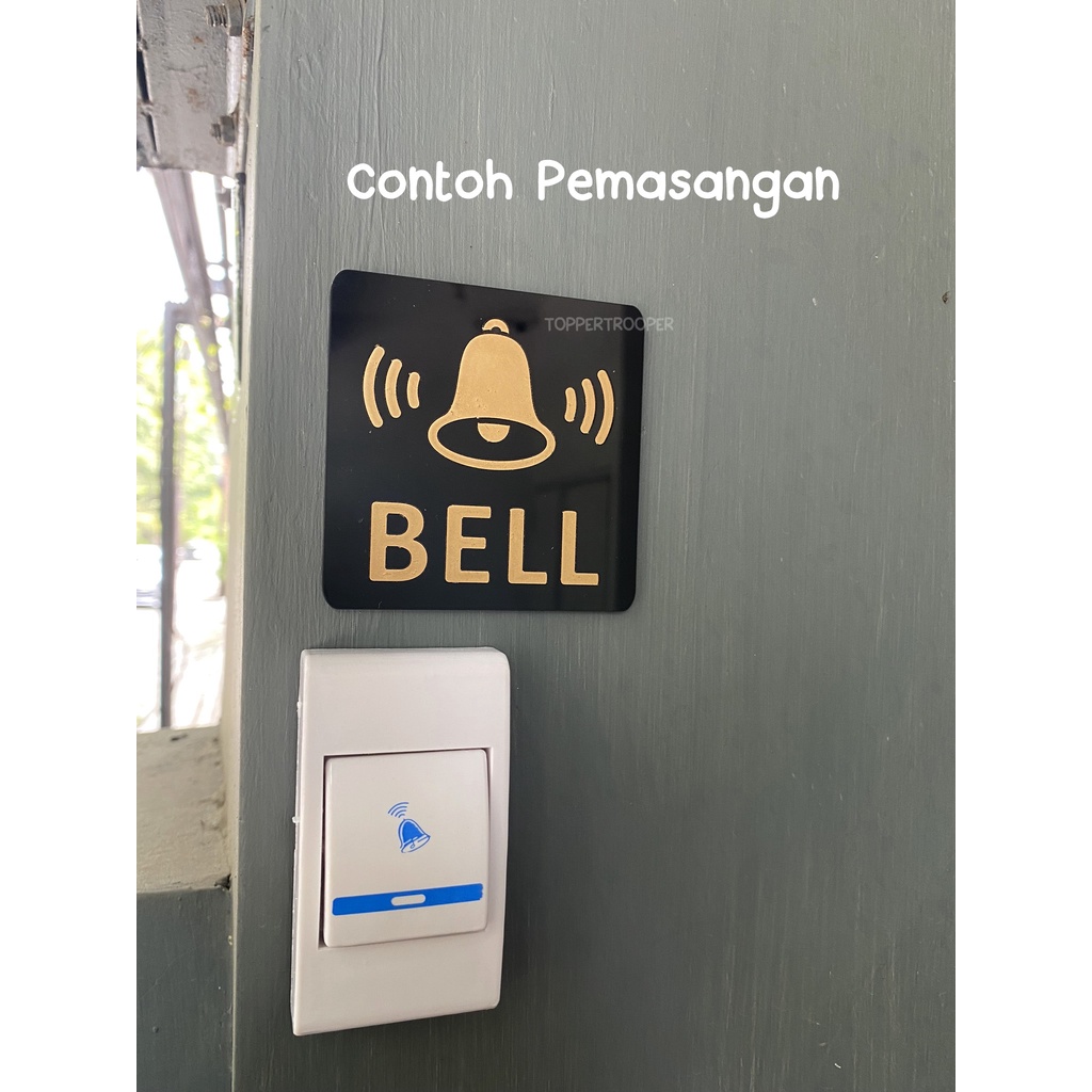 Sign Akrilik - BELL - Signage Bell Rumah / Papan Bell Rumah/Bell Rumah / Sticker Bell Akrilik | Tanda Bell / Bell Kost / Bell Hotel / Bell Guest House