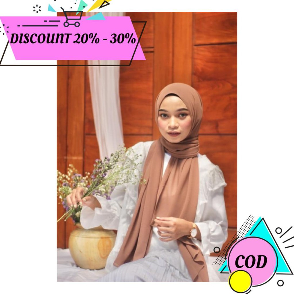 (BAYAR DITEMPAT) ZAHRA SHAWL (NUDE SERIES) / PASHMINA CERUTTY AA141