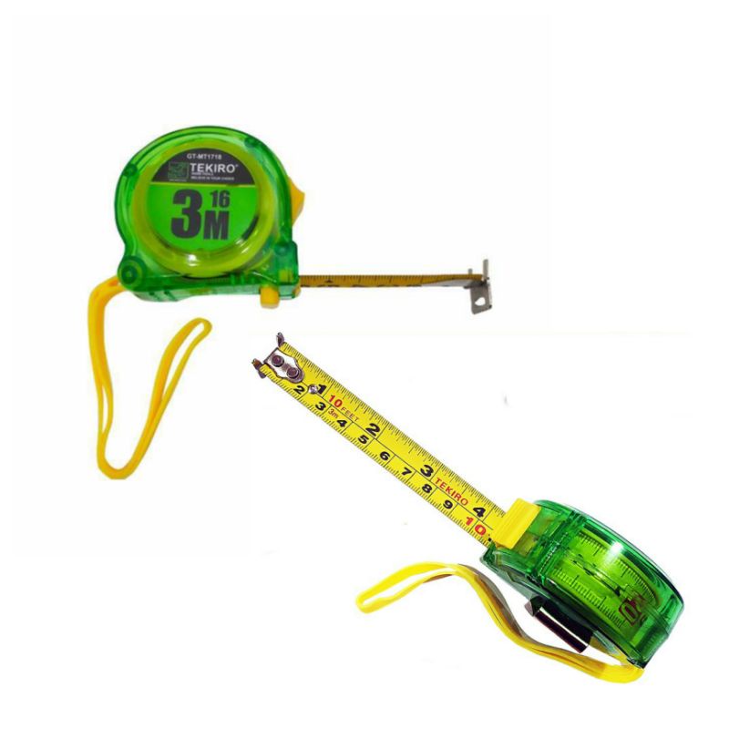 TEKIRO Meteran Transparan 3 M / MEASURING TAPE / Meteran Tangan 3 Meter