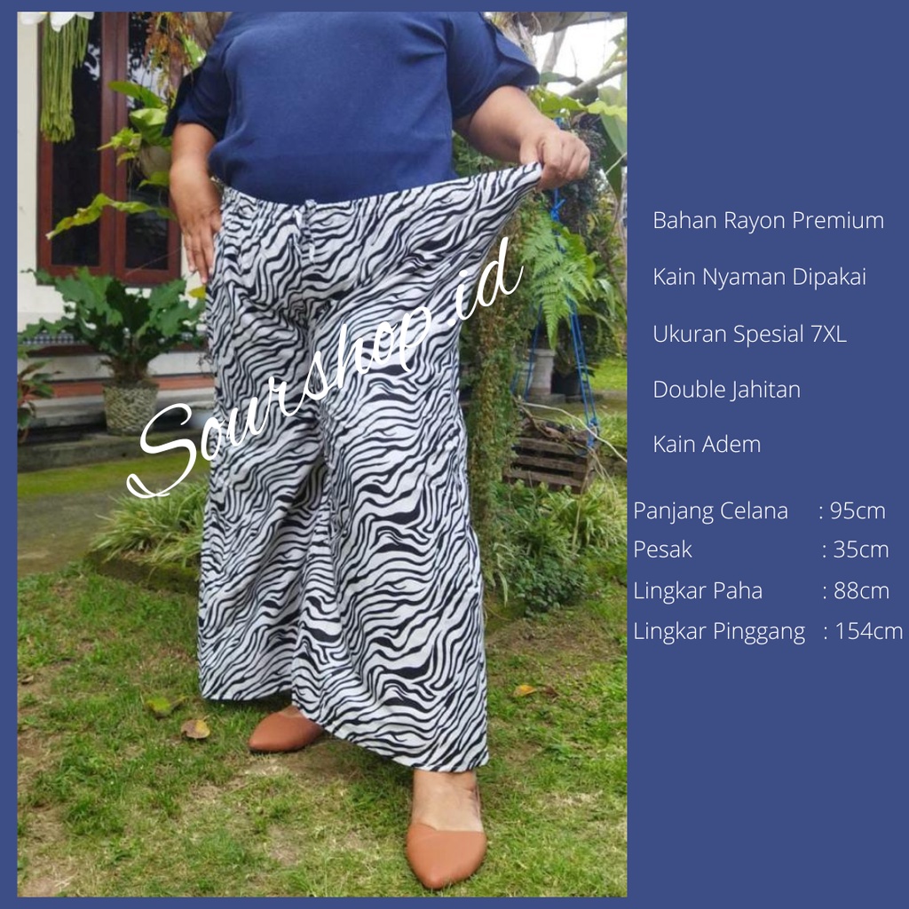 Celana Kulot Panjang Jumbo Muat BB 120++ | Celana Jumbo Rayon | Big Size Pants