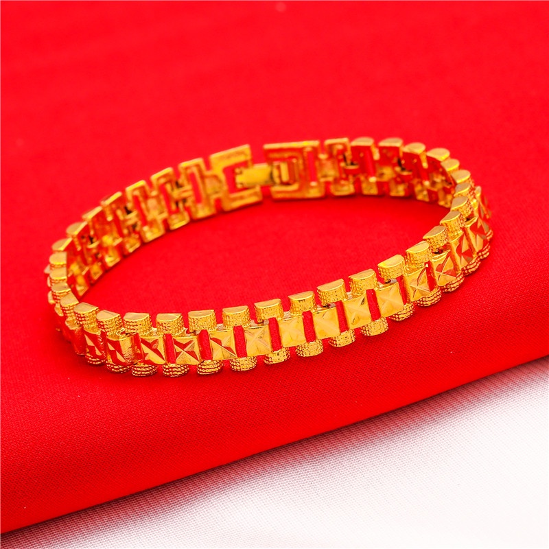 Gelang Emas Imitasi 24K Motif Love Untuk Unisex