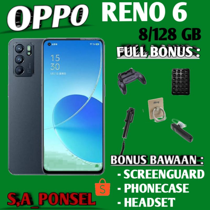 OPPO RENO 6 4G RAM 8/128 GB RAM 8 GB ROM 128 GB GARANSI RESMI OPPO
