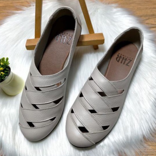 sepatu wanita papirut kulit asli model balet terbaru ZHR-16 Leather Ukuran 36-40