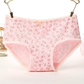 5Pcs Celana  Dalam  Brief Wanita dengan Bahan Katun  dan 